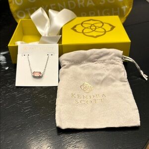 Kendra Scott Elisa 2024 Pink Pendant  Necklace with silver chain